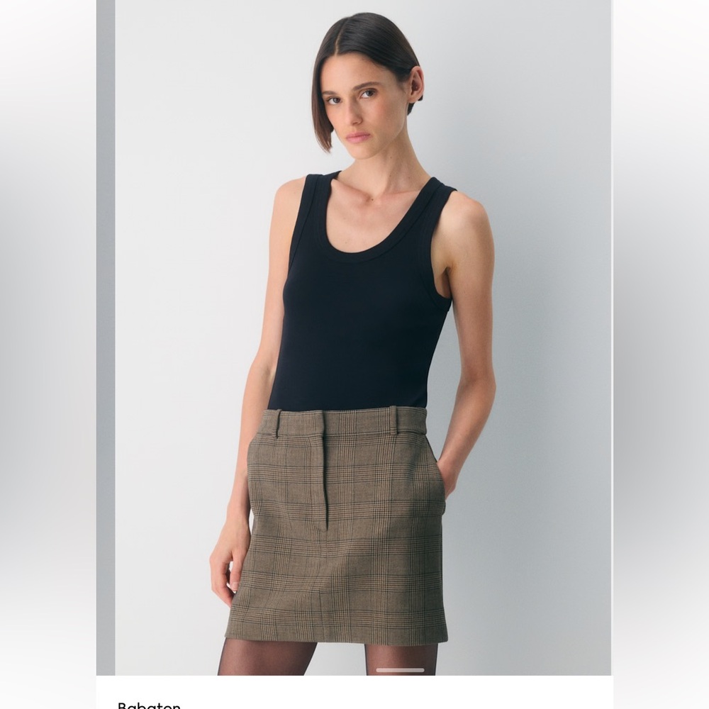 NWT Aritzia Babaton Chisel Skirt - Tyson brown/taupe